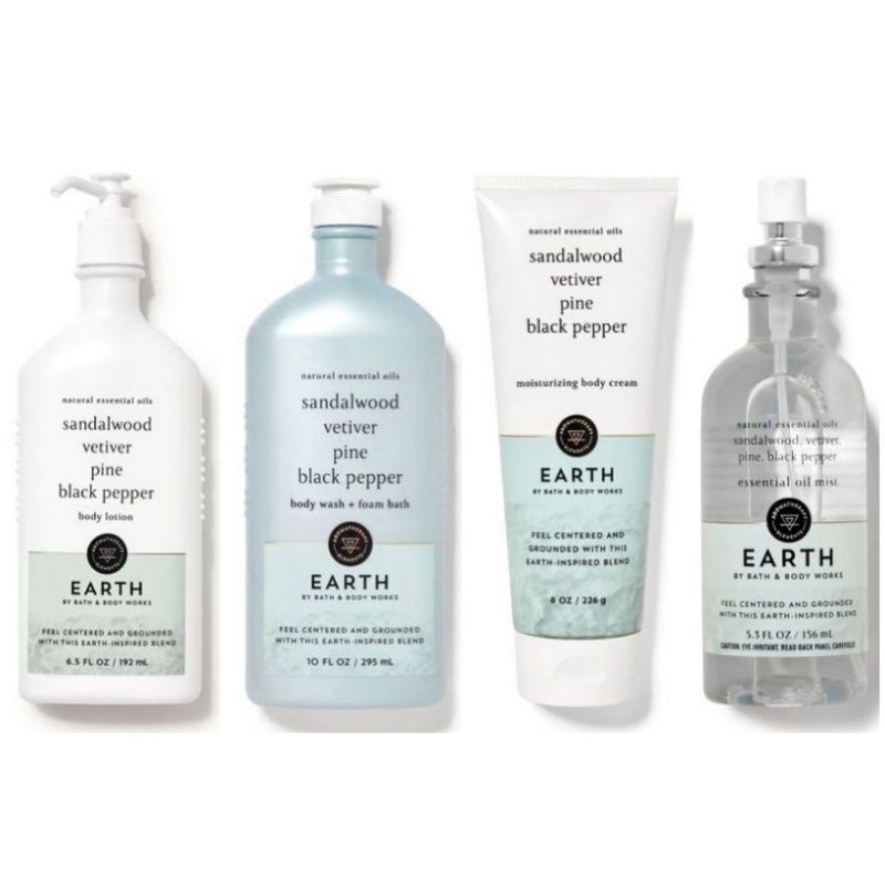 BBW Bath and Body Works AROMATHERAPY EARTH SANDALWOOD VETIVER PINE BLACK PEPPER collection