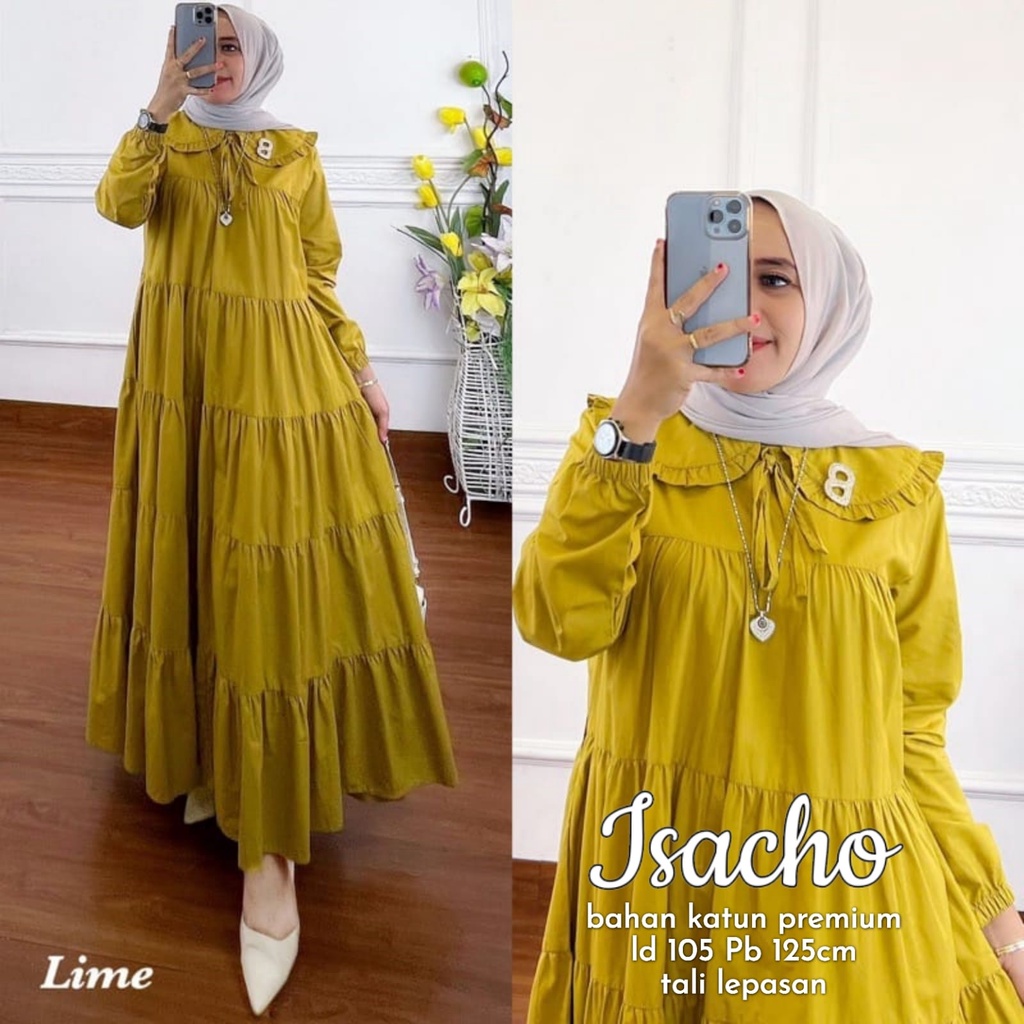 MIDI ISACHO/MAXI DRESS KEKINIAN/DRESS SIMPEL/DRESS MAXI TERBARU/DRESS MAXI MURAH SURABAYA