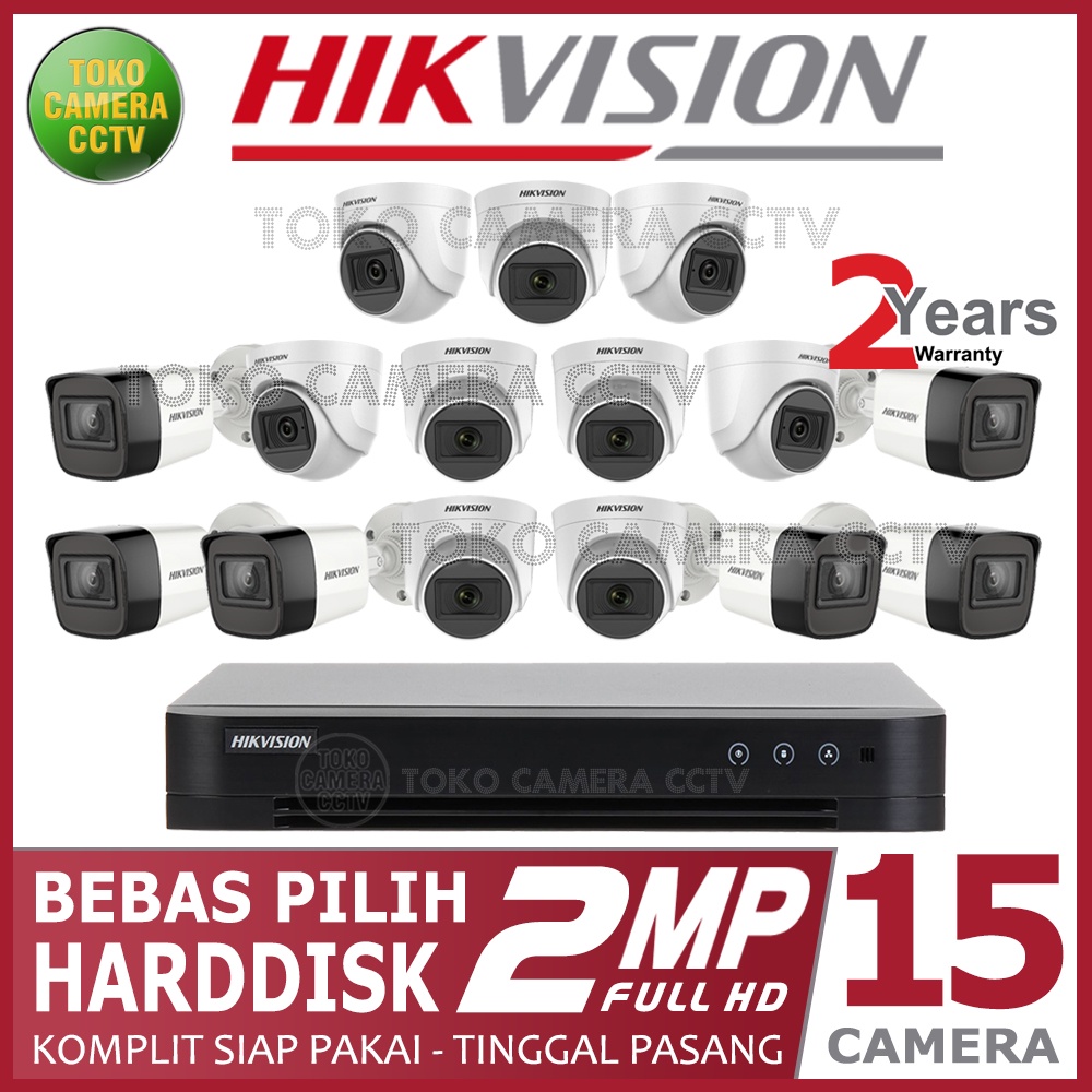 PAKET CCTV HIKVISION 2MP 16 CHANNEL 15 KAMERA