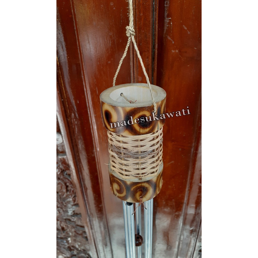 Lonceng bel krincingan wind chime bambu aluminium kerajinan tradisional