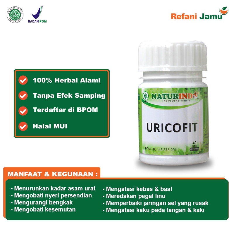 URICOFIT obat herbal asam urat dan nyeri sendi dengan gejala peradangan kesemutan dan kebas-1