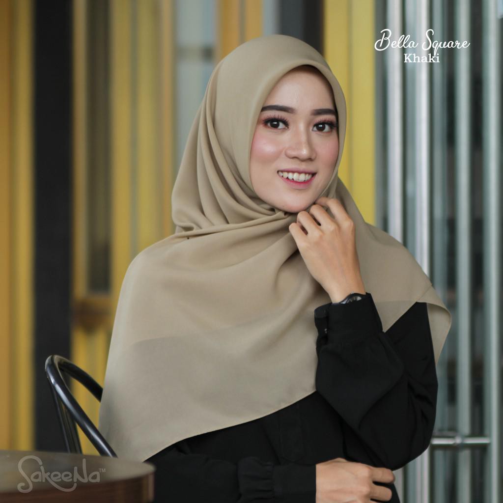 Promo Jilbab Bella Square Khaki