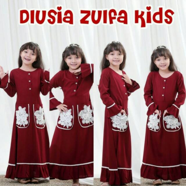 #Terbaru gamis Raya Zulfa kids by dlusia ,baju lebaran anak 2021,gamis anak syar i,