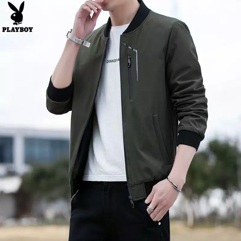 jaket bomber pria bahan taslan JN import murah