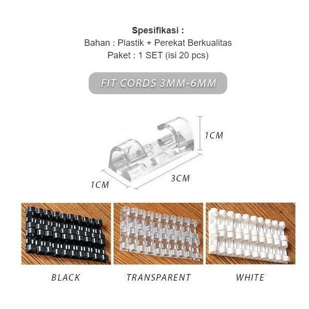 QUALITY ready stock instant perekat kabel 20 pcs