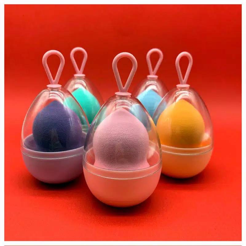 TEMPAT PENYIMPANAN BEAUTY BLENDER/ 2IN1 BEAUTY BLENDER DAN HOLDER/ TEMPAT SPONS MAKEUP BENTUK  TELUR