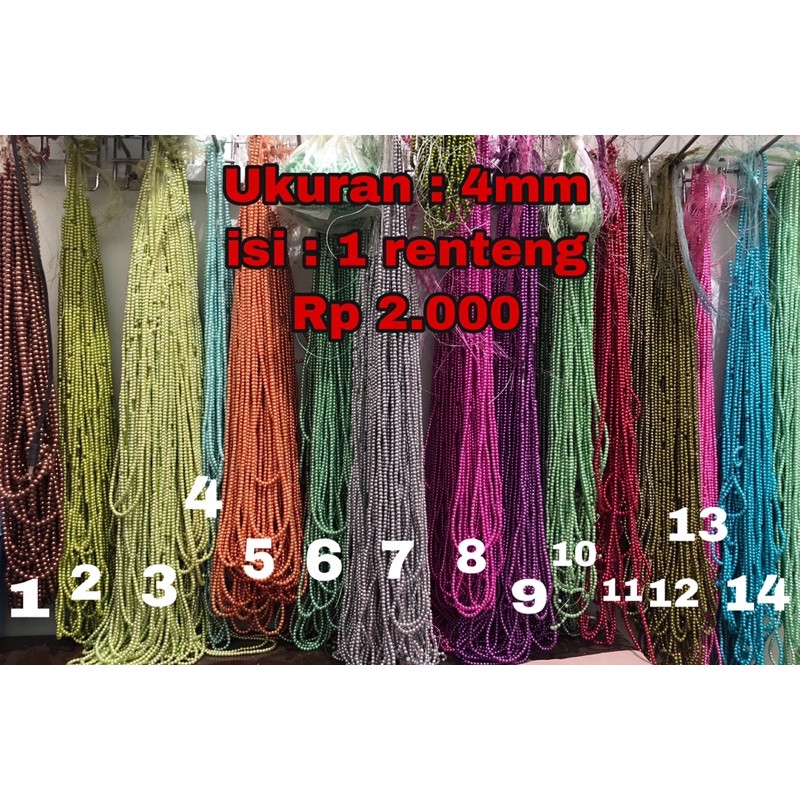 Manik Mutsin 2 & 4mm Mutiara Sintetis