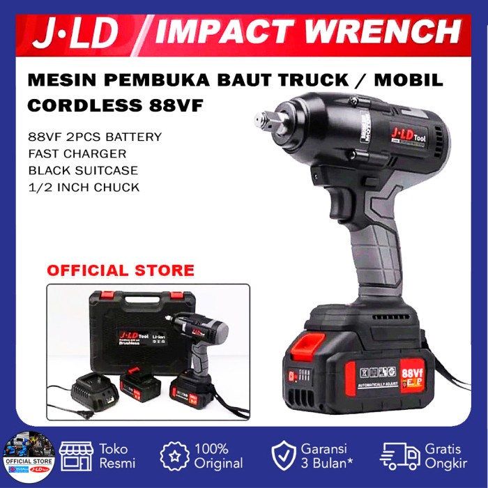 UCHIHA MESIN BOR BUKA BAUT BAN TRUCK MOBIL CORDLESS IMPACT WRENCH 88VF
