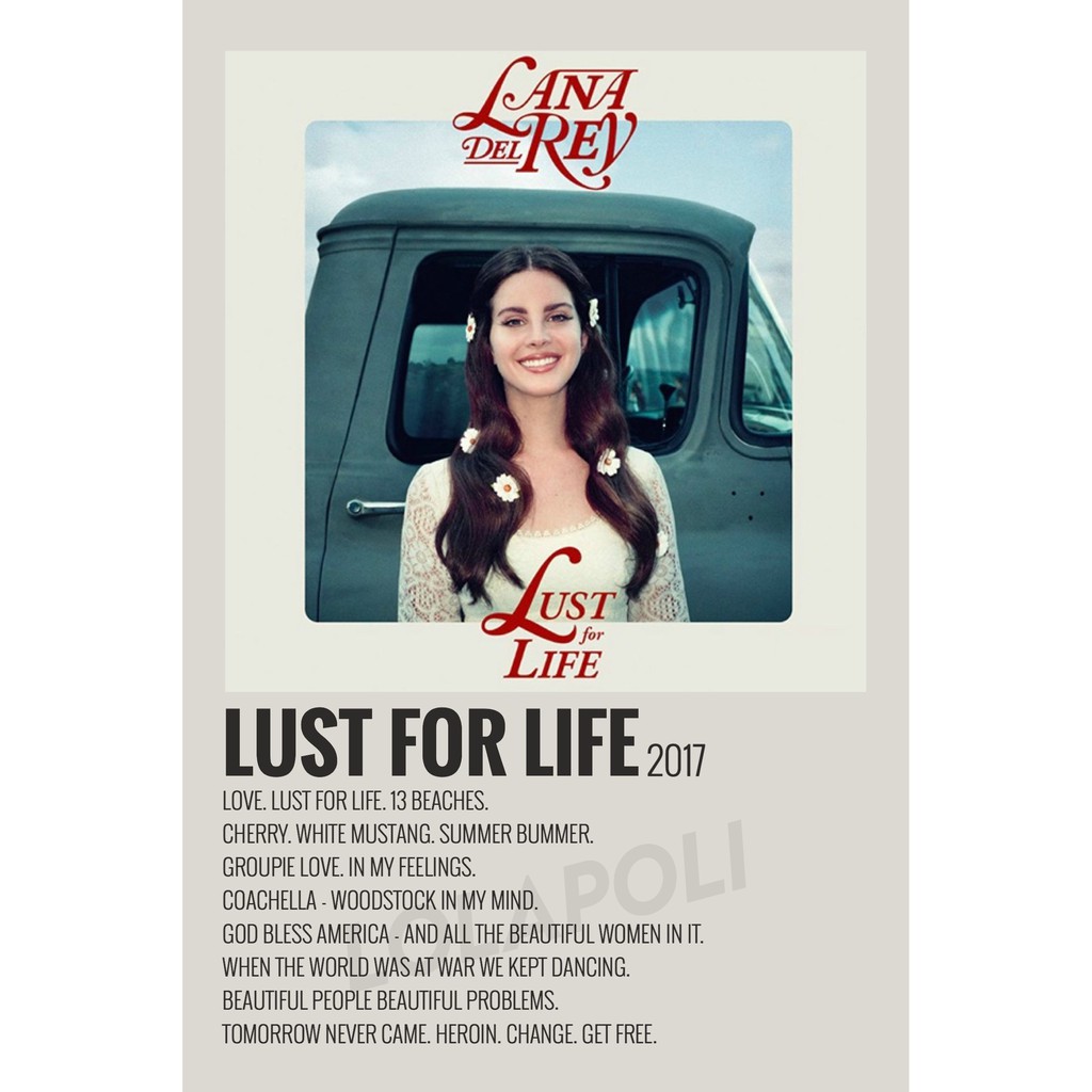 Poster Cover Album Lust for Life - Lana Del Rey