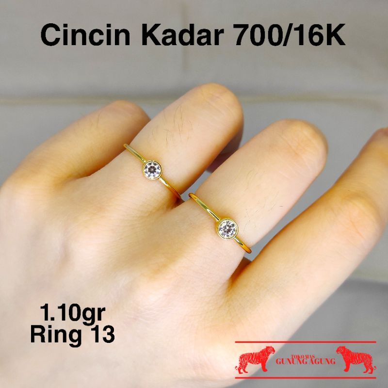New Collection Cincin Solitare Kecil Tipis Segram Emas Asli Kadar 700/16K Toko Mas Bekasi Limited Ed