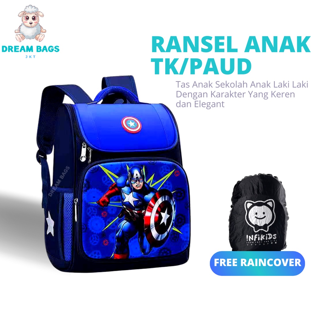 DREAMBAGS Tas Anak TK Karakter DB-1000C Tas Sekolah Anak TK Import