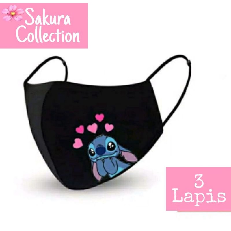 Masker STITCH lucu Disney Karakter Scuba Anak Dewasa Earloop