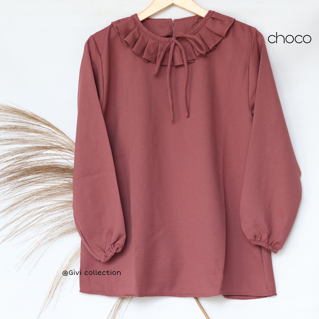 Mecca blouse /atasan wanita / blouse wanita-choco