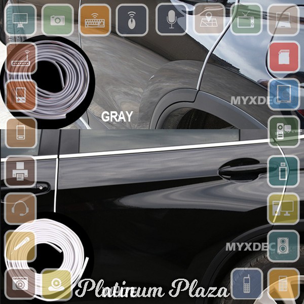 KAHNOS Rubber Strip Dekorasi Pintu Mobil Anti Collision 5M - QW556`FMO1ZD- Black