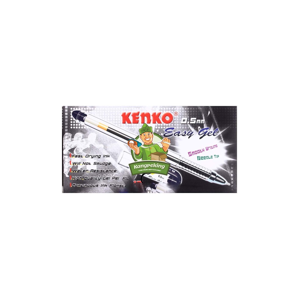 

Pulpen Gel 0.5 mm Bolpen Gel Hitam merk kenko