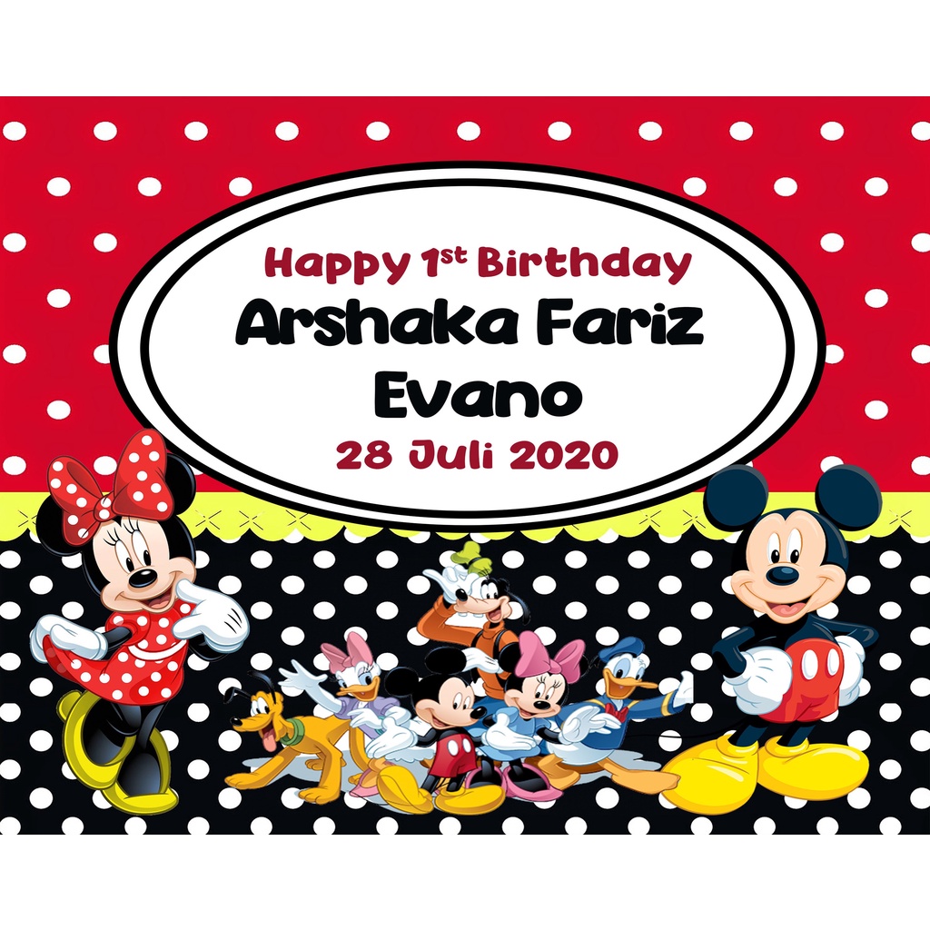 Tas Ultah Mika Custom Besar Uk 30 X 14 X 25-MICKEY