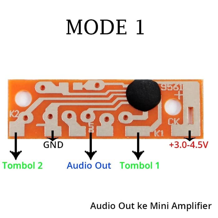 Chip Audio KD9561 Suara 4 Jenis Alarm Sirine Ambulance IC Suara