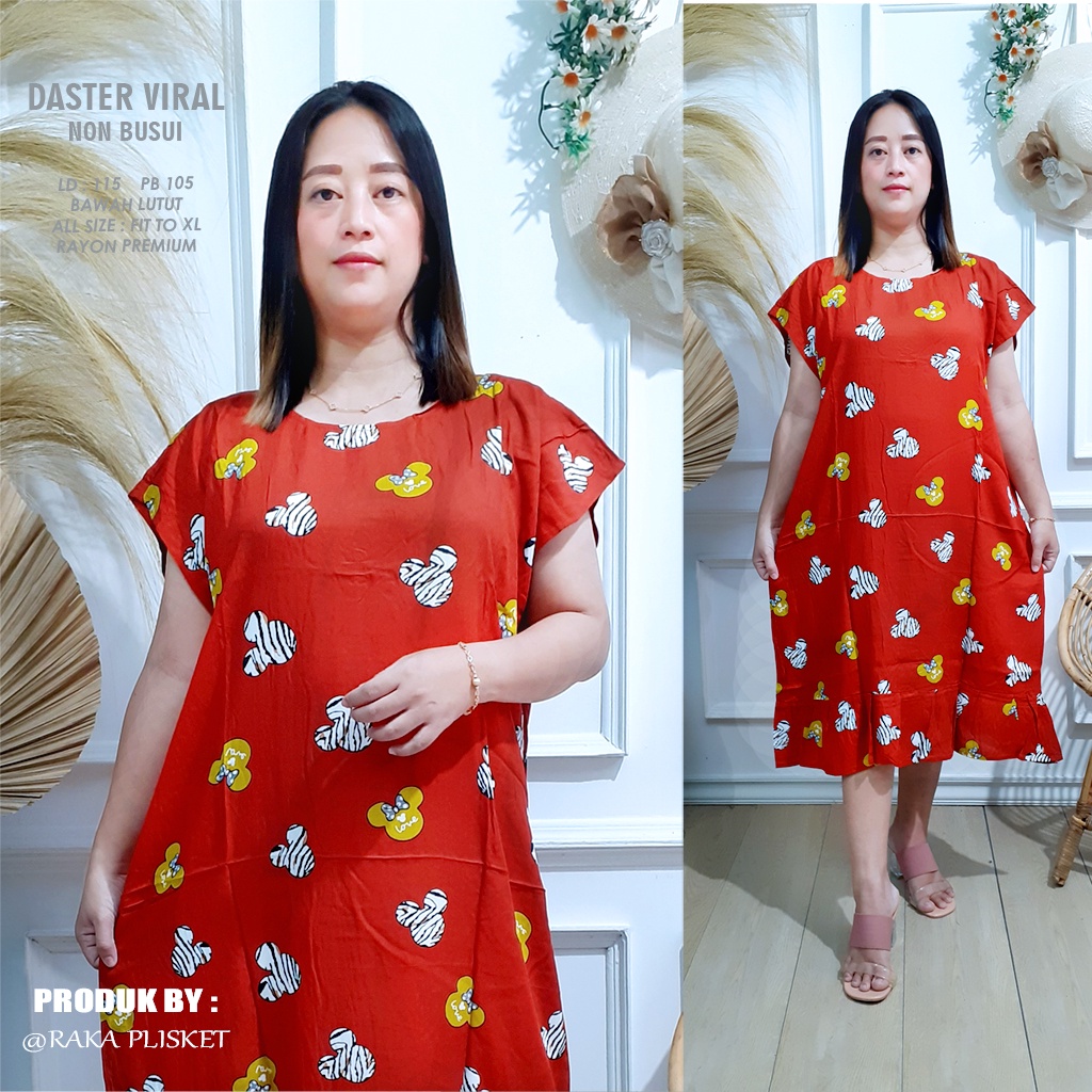 DASTER RUFFLE | DASTER VIRAL MOTIF | DASTER KEKINIAN | DASTER RAYON MURAH BAWAH LUTUT NON BUSUI-MOTIF 56