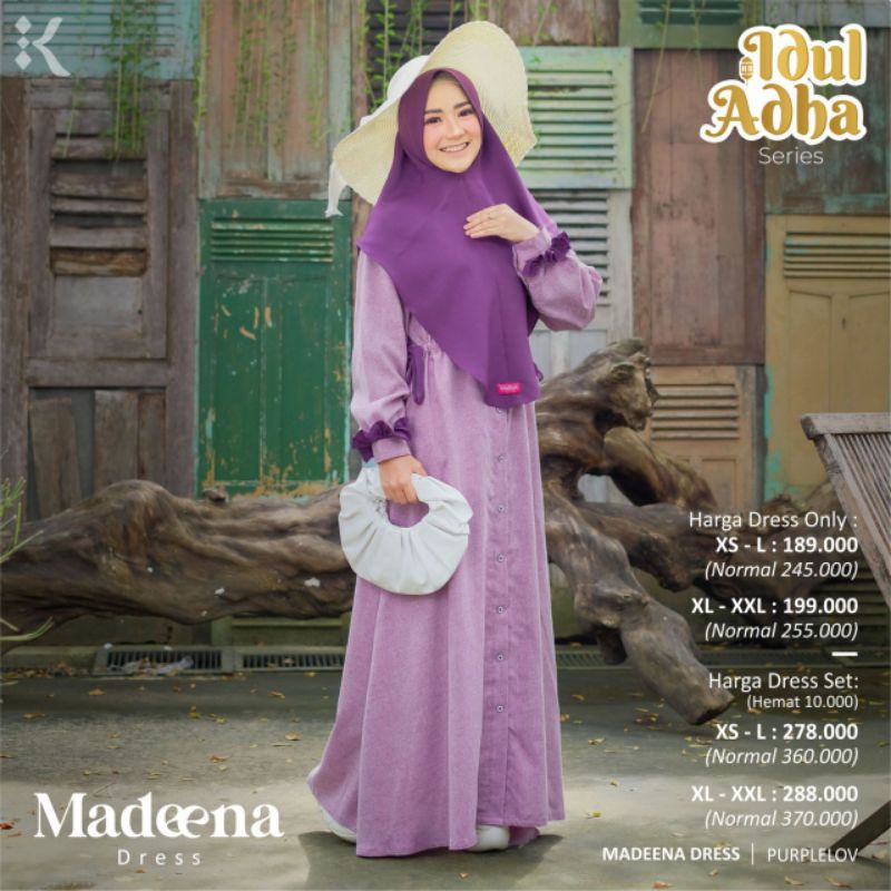PROMO madeena dress set by Khalilah hijab harga 278.000 menjadi 236.300