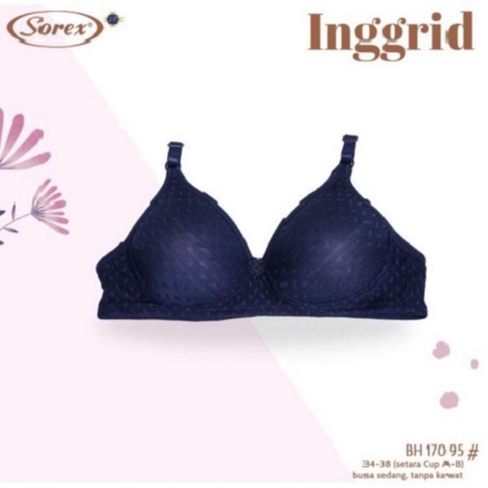 SOREX BRA ORIGINAL / BH BUSA 17095 INGGRID DEWASA TANPA KAWAT KAIT 2 HARIAN CUP KECIL SIMPLE DAYLY