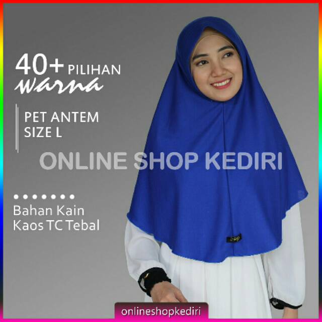 Jilbab Instan Pet Antem L / Hijab Kaos Bergo Anthem Size L Termurah