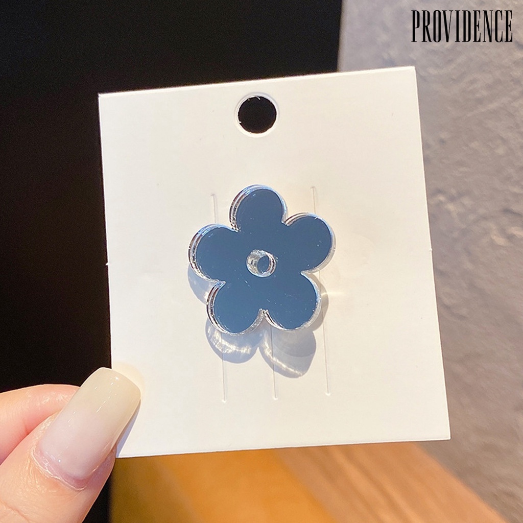 Providence Flower Shape Mirror Hair Clip Acrylic Heart Shape Sweet Girl Hairpin Hair Accessories