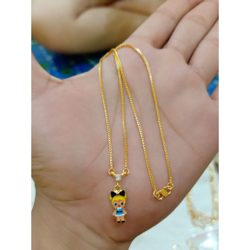 KALUNG ANAK LOL PERAK 925 IMPORT LAPIS MAS