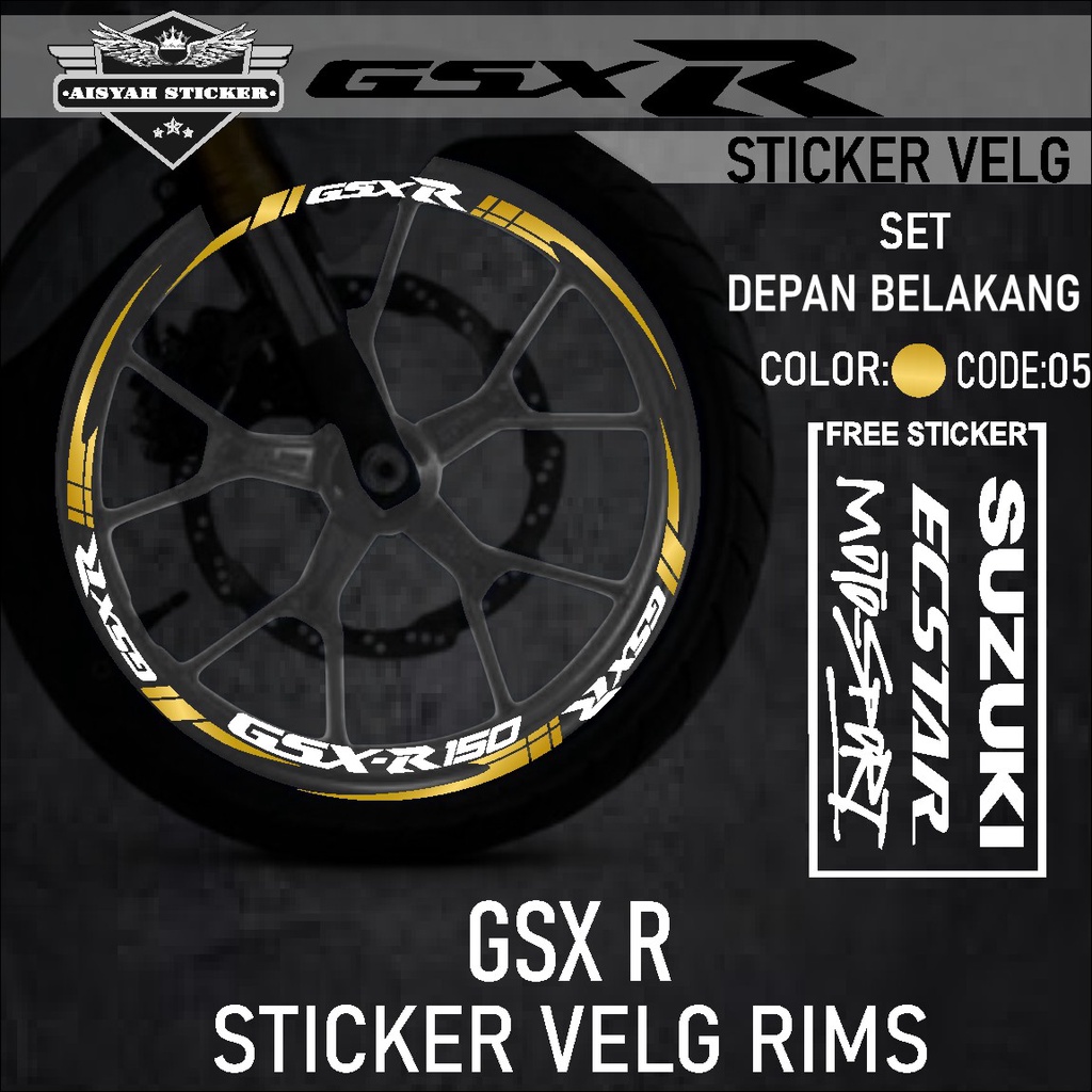 Sticker Cutting Velg - Aksesoris Stiker Cutting Sticker List Velg Motor GSX R150 GSX R 150 Terbaru L