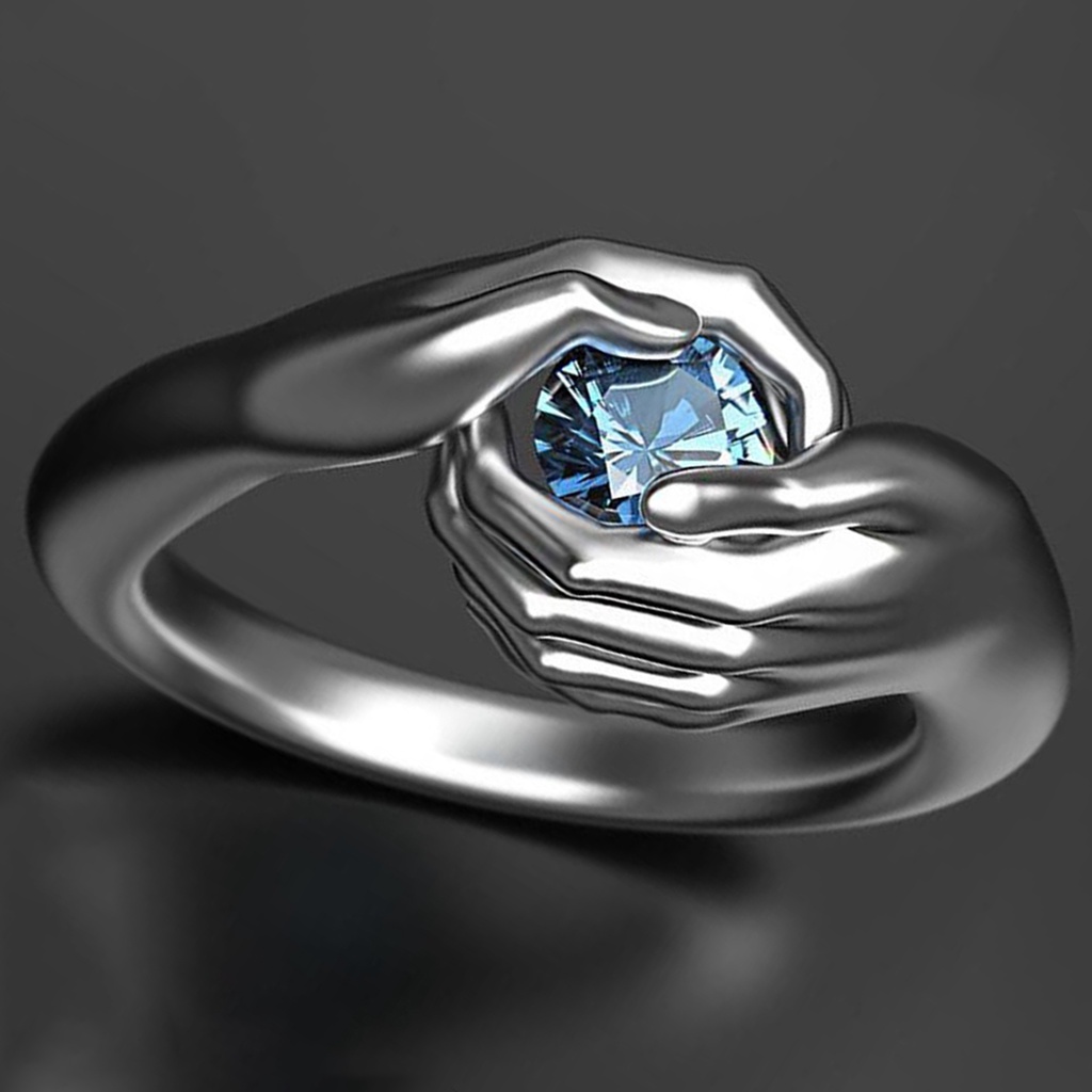 Hu Hu Hu Hu Hu Alat Bantu Pasang Kacamata♡ Cincin Bahan Alloy Anti Tarnish Hugging Cubic Zirconia Untuk Wanita