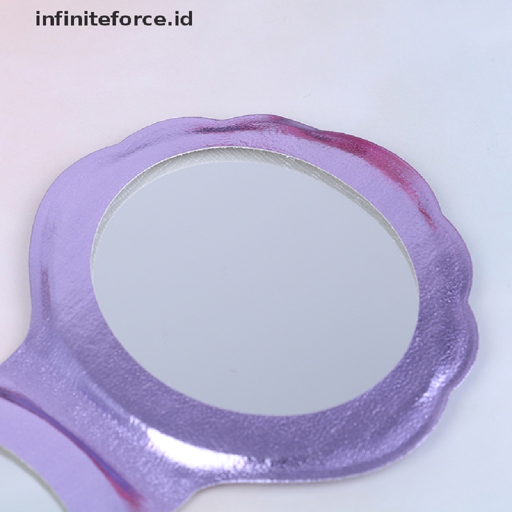 (Infiniteforce.Id) Cermin Makeup Dua Sisi Bentuk Kerang Bahan Kulit Pu