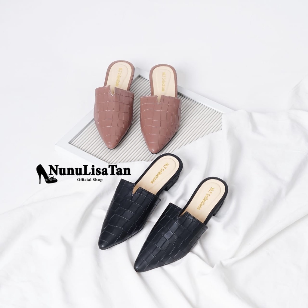 NunuLisaTan - High Heels Sepatu Sandal Heels korea Motif Buaya