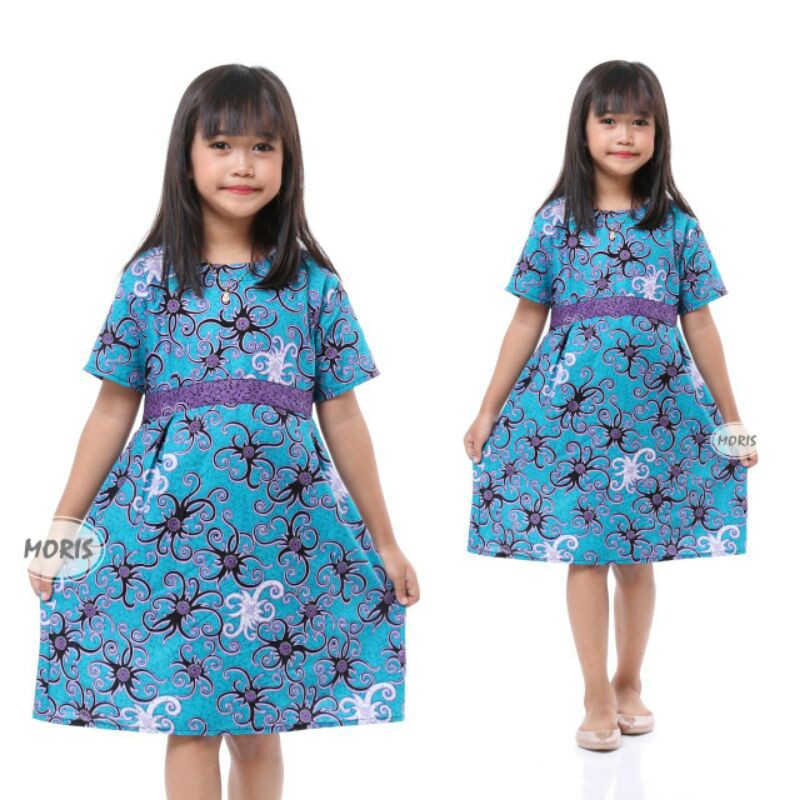 Dress batik Anak usia 2 sampai 10 Tahun - Motif batik bervariasi - batik Anak Harga ecer bisa COD