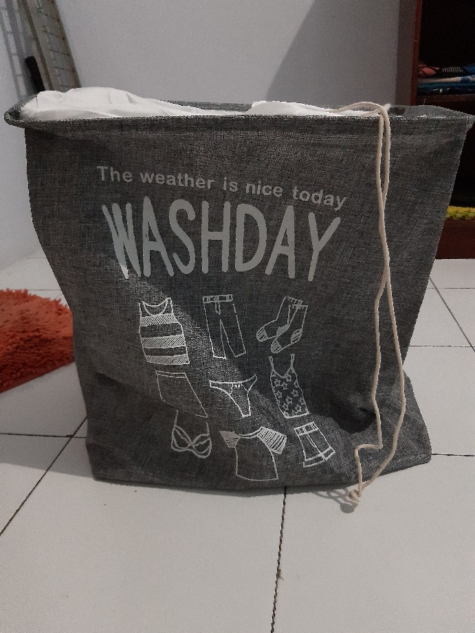 Tas Laundry Bag Washday Keranjang Cuci Baju Warna Multifungsi Storage Bag