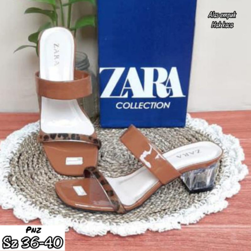 sandal zara hak kaca terbaru best seller
