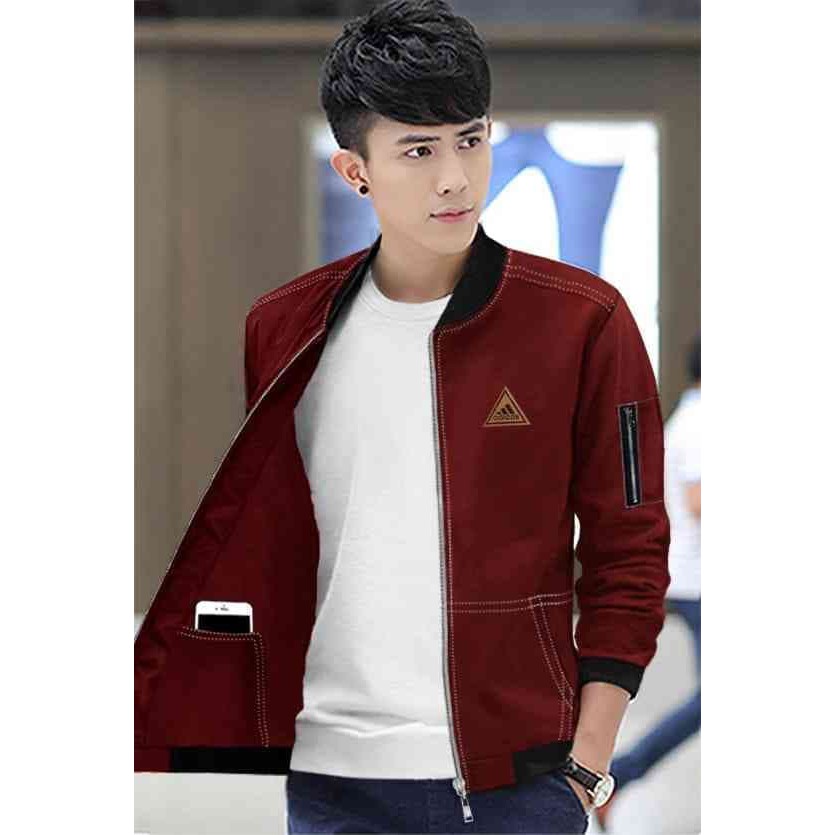 [Jaket Cowok Adidas Maroon LO] jaket pria adidas maroon