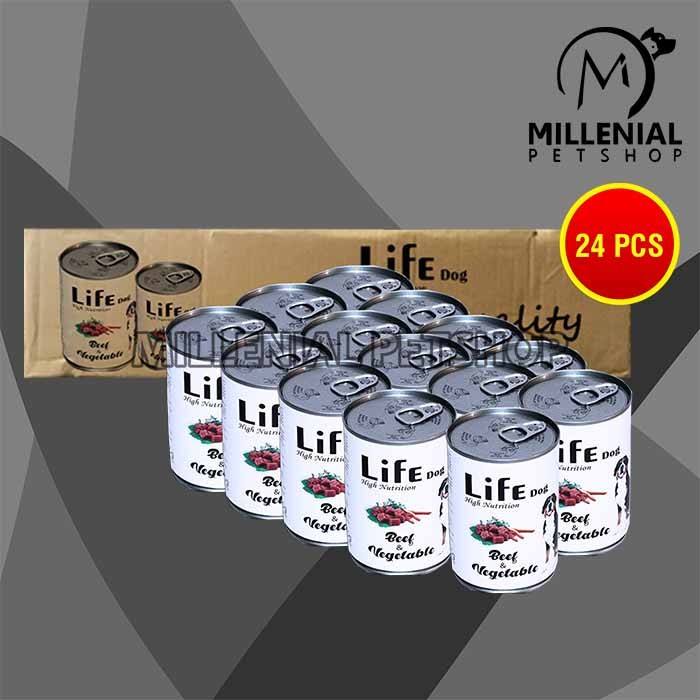 Life Dog Makanan Basah Anjing Wet Food Kaleng Dus Isi 24 PCS 375 GR