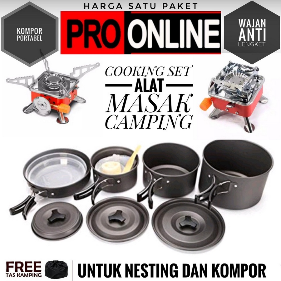 Cooking Set - Cooking Set dan kompor Camping Outdoor - Nesting Kemping Outdoor DS 500