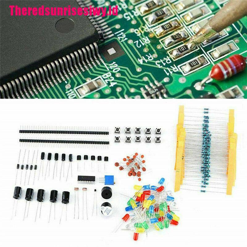 【Theredsunrisesiwy.id】Electronics Component Basic Starter Kit w/830 tie-points Breadboard Power Supply