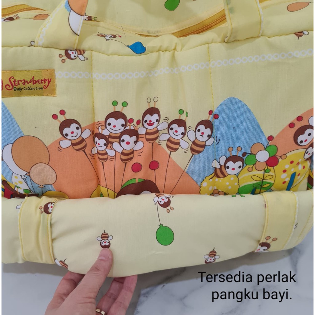 Tas Bayi BESAR murah Strawbery Tersedia Perlak pangku Tas perlengkapan popok Diapers motif TA-07