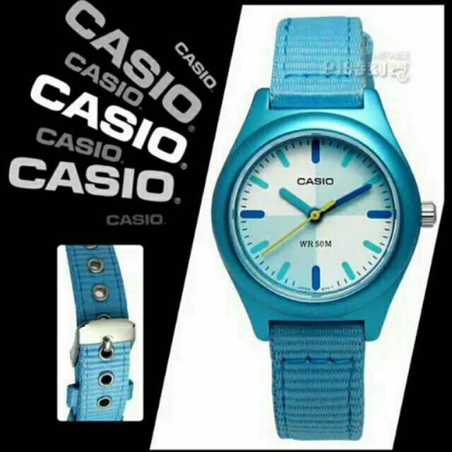 Casio Analog Jam Tangan Wanita Biru Kanvas LTR-16B-2E Original