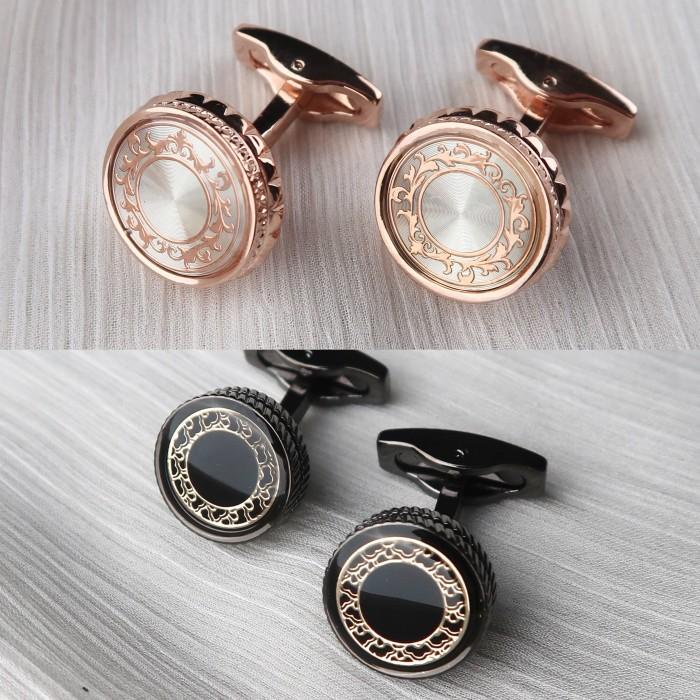 Cufflink Cufflink Hitam Gold Metal | Thobe Kabak | Istana Kancing