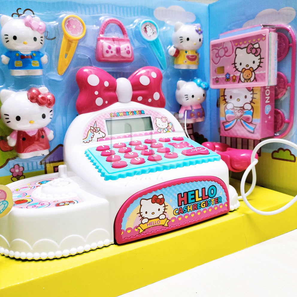 Hello Cash Register Hello Kitty Mainan Mesin Kasir Pita Mini Supermarket Kasir-kasiran