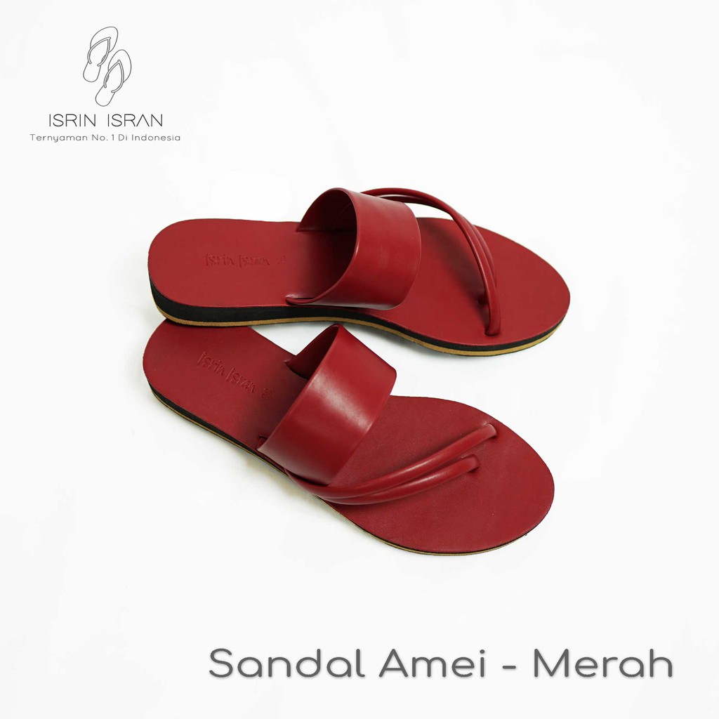 ( AMAI) Sandal Harian Wanita Murah ISRIN ISRAN Original-Merah