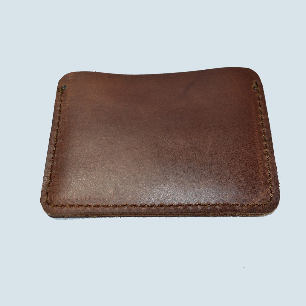 dompet kartu minimalis kulis asli - slim wallet dompet tipis coklat