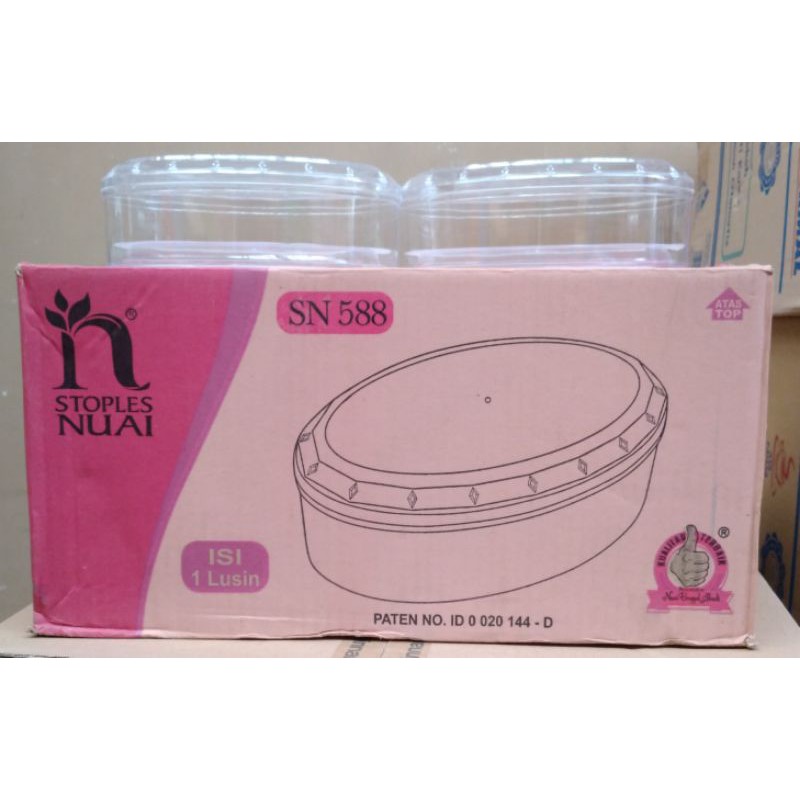 Toples Kue Kering Oval NUAI 500 Gram SN 588 / Toples Nuai Oval 500 Gr