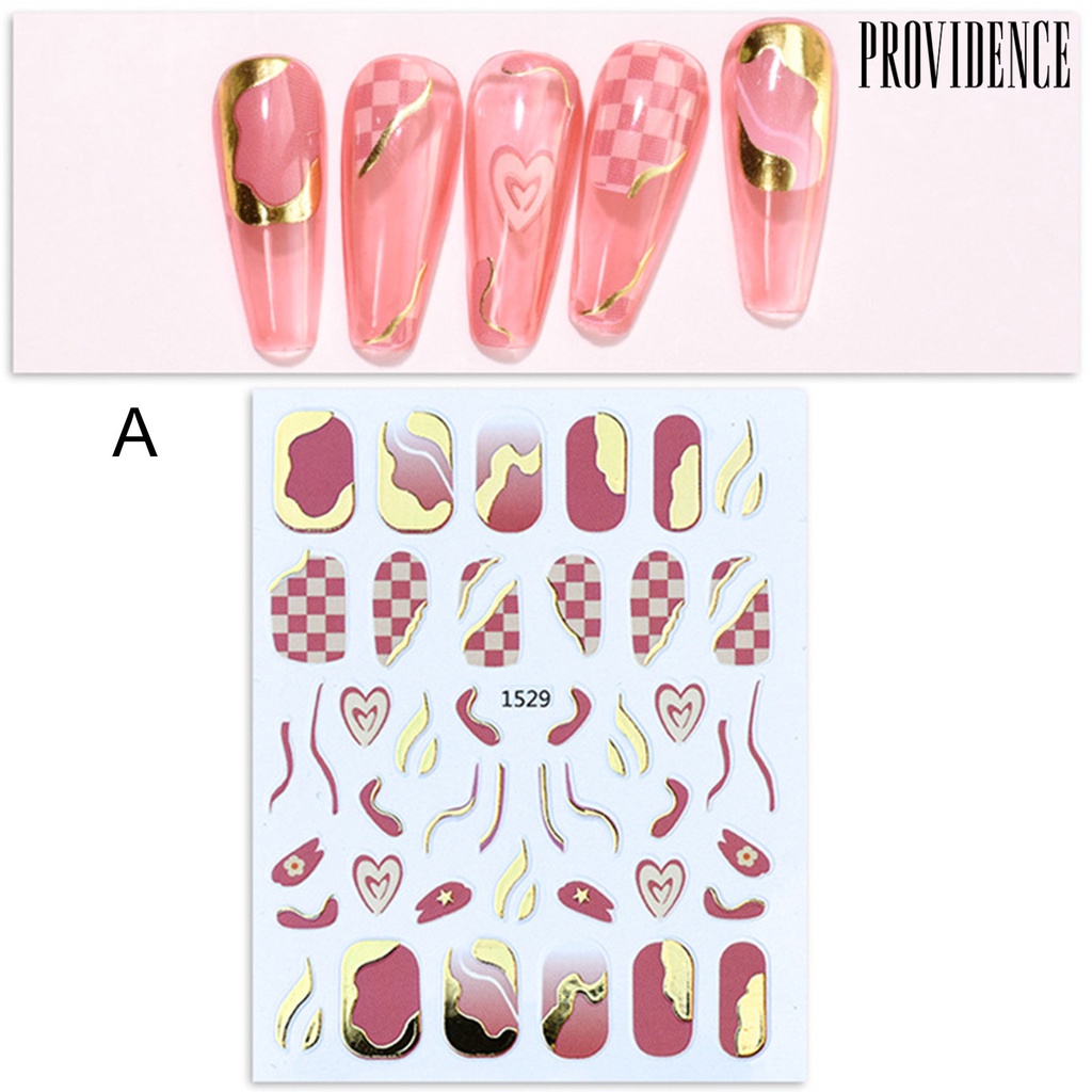 Providence Stiker Nail Art Ultra Tipis Anti Air Bahan PVC Bisa Dilepas Aneka Warna Untuk Salon