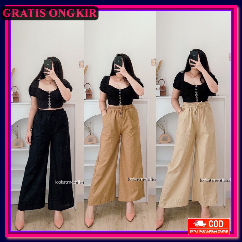 Celana Kantor Wanita Baggy Pants Model Skinny Bahan Kain Katun Twill S Lookatmeofficial  Celana Ku