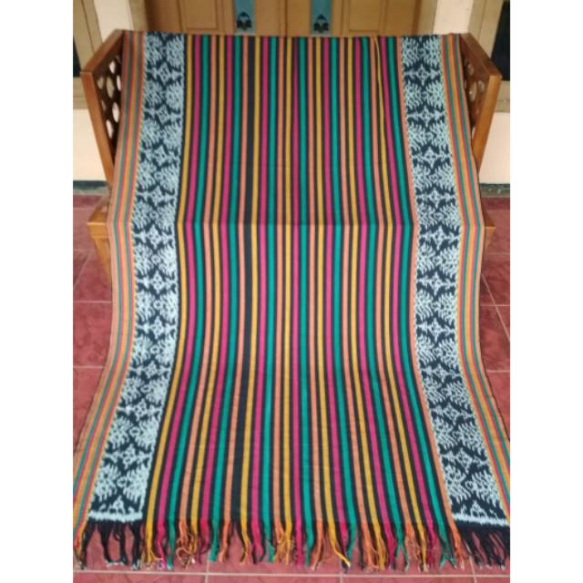 Kain tenun troso blangket premium lurik peach