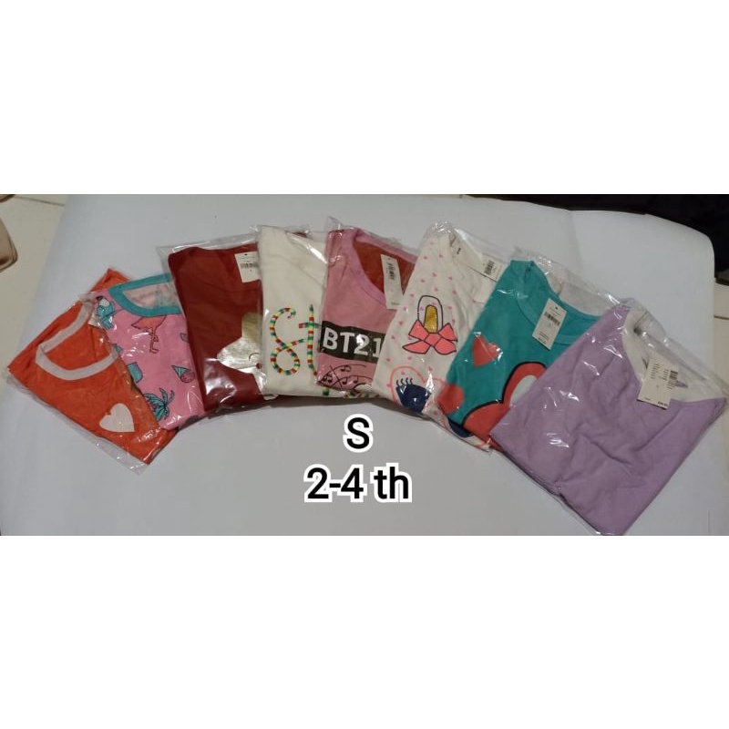 Kaos / atasan anak perempuan ex garment murah uk S