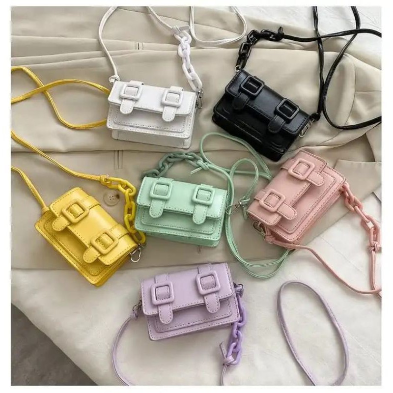 G4690 Tas selempang wanita TAS IMPORT uk 12x8 0.25kg Bisa sandang / Handbag juga.Tas mini kekinian